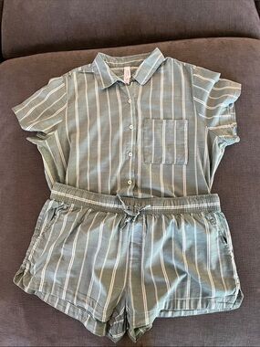 Auden Green Stripe Short Pajama Set